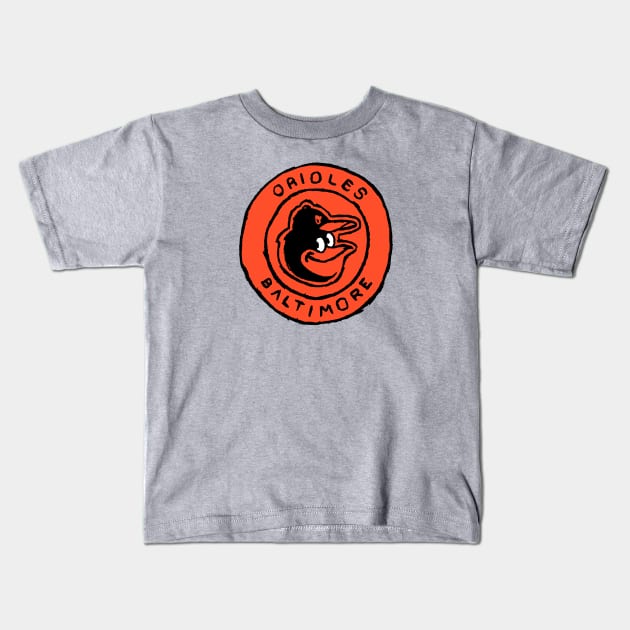 Baltimore Orioleeees 09 Kids T-Shirt by Very Simple Graph